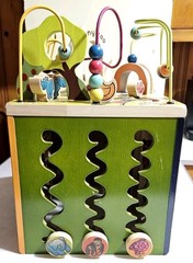 B. Zany Zoo Wooden Activity Cube, Multicolor, Alphabet Motor Skills Toy
