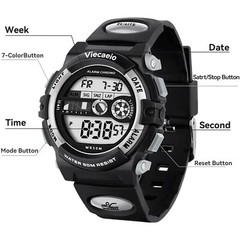 Viecaeio Kids Watches Digital Sport Watches for Boys Girls Outdoor Waterproof…