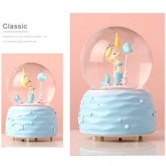 Mermaid Snow Globes,Snowglobes Music Box with Lights, Mermaid Musical Snow Gl…