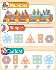 Montessori Shape Sorter Set – 20 Colorful Wooden Blocks for Educational Play