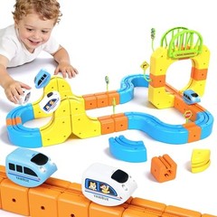 Electric Train Set Cube Track for Kids Ages 4-8, Infinity Racer 3D Train for