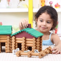 Creative 170-Piece Wooden Log Building Blocks for Imaginative Play – Safe & Fun!