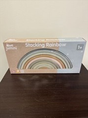 Jumini Stacking Rainbow Retro Baby Toys Pastel Color Baby Natural Wood