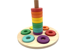 LOVEVERY Flexible Wooden Stacker w/ Rings Montessori Toy Babbler Play Kit