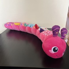 Musical Caterpillar Baby Toy, Stuffed Animal with Ruler, Bell, & Squeaker.