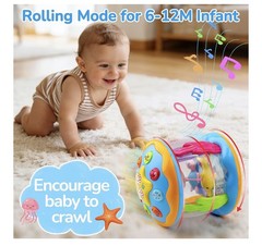 Baby Toys 6-12 Months, Babies Ocean Rotating, Light Up color change, Music, play