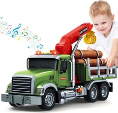 Kids Toys for 3 4 5 6 7 8 Years Old Boys, 15″ Farm Logging Truck Toy with Loadin