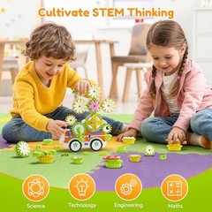 Gears Building Toys for Kids Ages 3+, STEM Construction Set for Standard Orange
