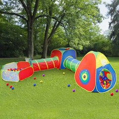 5PCS Pop Up Play Tents Ball Pit &Crawl Tunnels Basketball Set Kids Easy To Carry