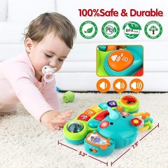 Educational Light-Up Elephant Piano for Infants 6-12 – Perfect Gift Idea