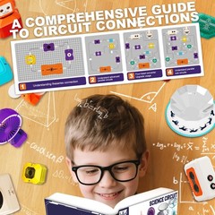 VATOS Science Circuit for Kids, 68PCS Electronics Exploration Kit with 450+ P…