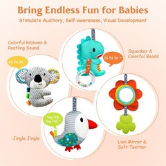 Car Seat Toys Baby Toys 0-3 Months Developmental, Stroller Toys Infant Toys 0…
