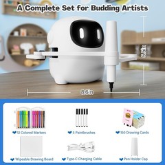 Children’s drawing robot, includes 150 cards, interactive voice education.