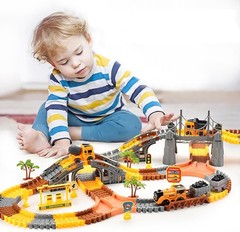 281 PCS Race Tracks Construction Toys for 3 4 5 6 7 8 9 Year Old Boys Girls, 4 P