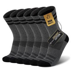 COOVAN 6 Pairs Mens Crew Socks Work Cotton Athletic Running Thin Socks Casual…