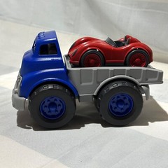 Green Toys Blue Flatbed Truck & Red Race Car Made in USA Excellent for Toddlers