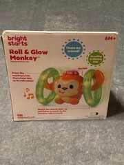 Bright Starts Roll & Glow Monkey 6M+ Months NIB