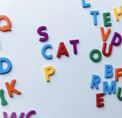Multicolored Uppercase AlphaMagnets , Set of 42 Magnetic Letters