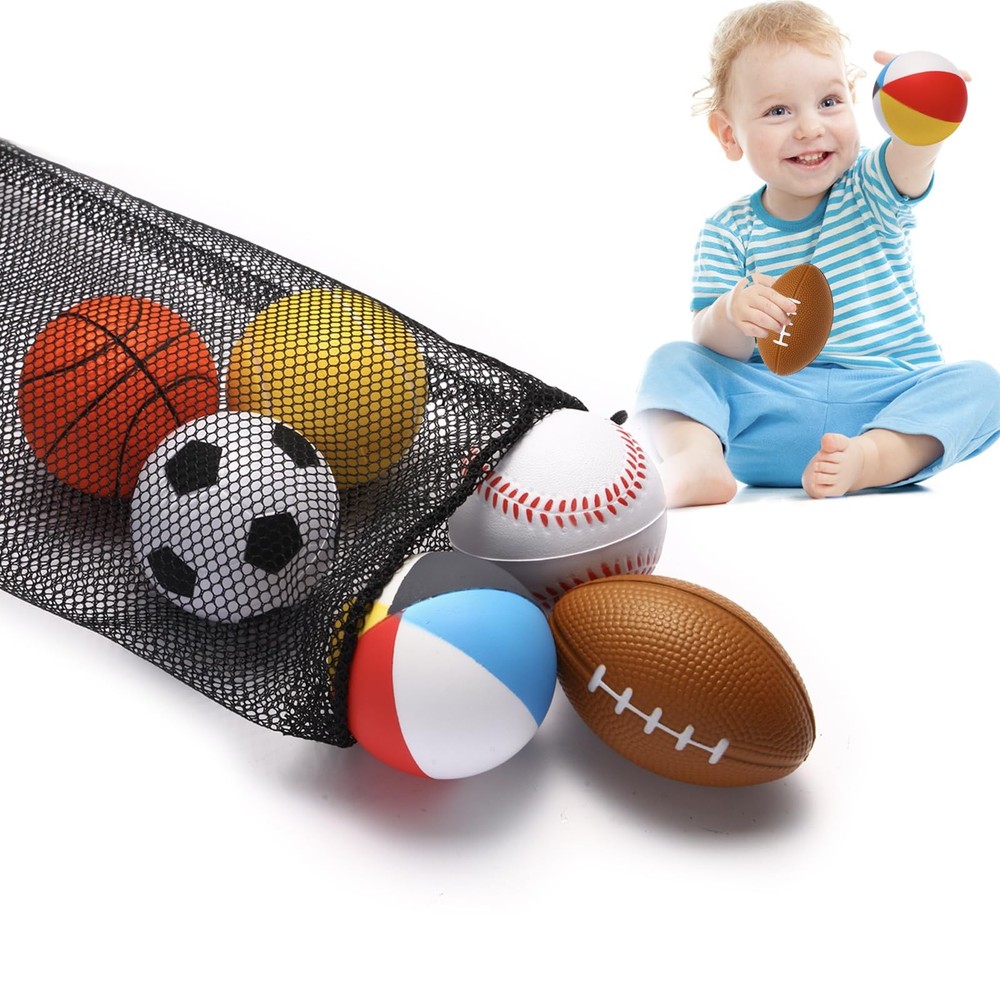 Mini Sports Balls Set of 6 Foam Ball for Kids 2.8 inch Soft Balls for Toddler…