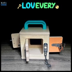 LOVEVERY Wooden Lock Box Latches The Realist Box Montessori Learning Toy D0023