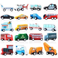 Blosssound 20 Pcs Wooden Car Vehicle Set for Toddlers – Community Vehicle