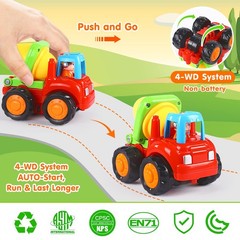 Inertia Toy Early Educational Toddler Baby Toy Friction Powered Cars Push and…