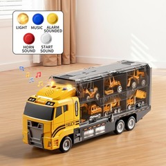 Construction Truck Toy Set with Play Mat & Die-Cast Cars for Kids 3-8, Birthday