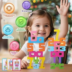 20Pcs Wooden Number Building Blocks,Montessori Number Block Math Learning Toy…