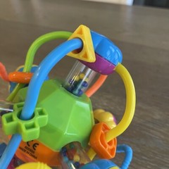 Plastic Twist Baby Rattle Grasping Toy Beads Swirl Pink Green Blue Yellow
