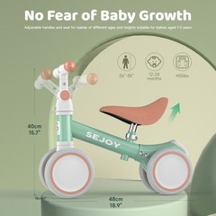 SEJOY Baby Balance Bike Toys 1-2 Years Old Boy Girl Toddler Gifts Walker Toddler