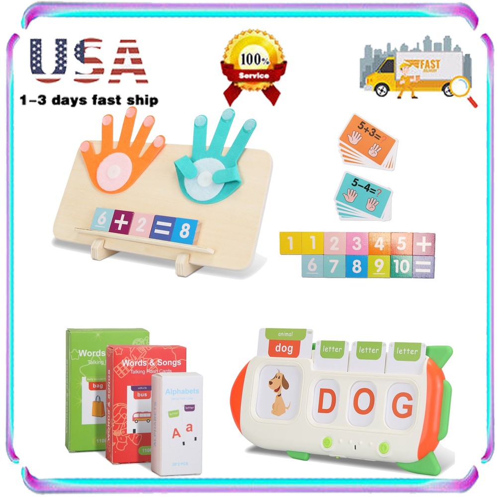 Multifunctional Talking Flash Cards and Finger Counting Math Board Learning Tool