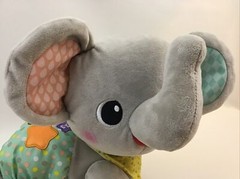 Vtech Explore And Crawl Gray Plush Elephant Sounds Baby Interactive Toy VIDEO