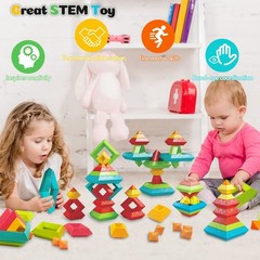 Stacking Toys Building Blocks for Toddlers 60 PCS Montessori Toys for 3 4 5 6…