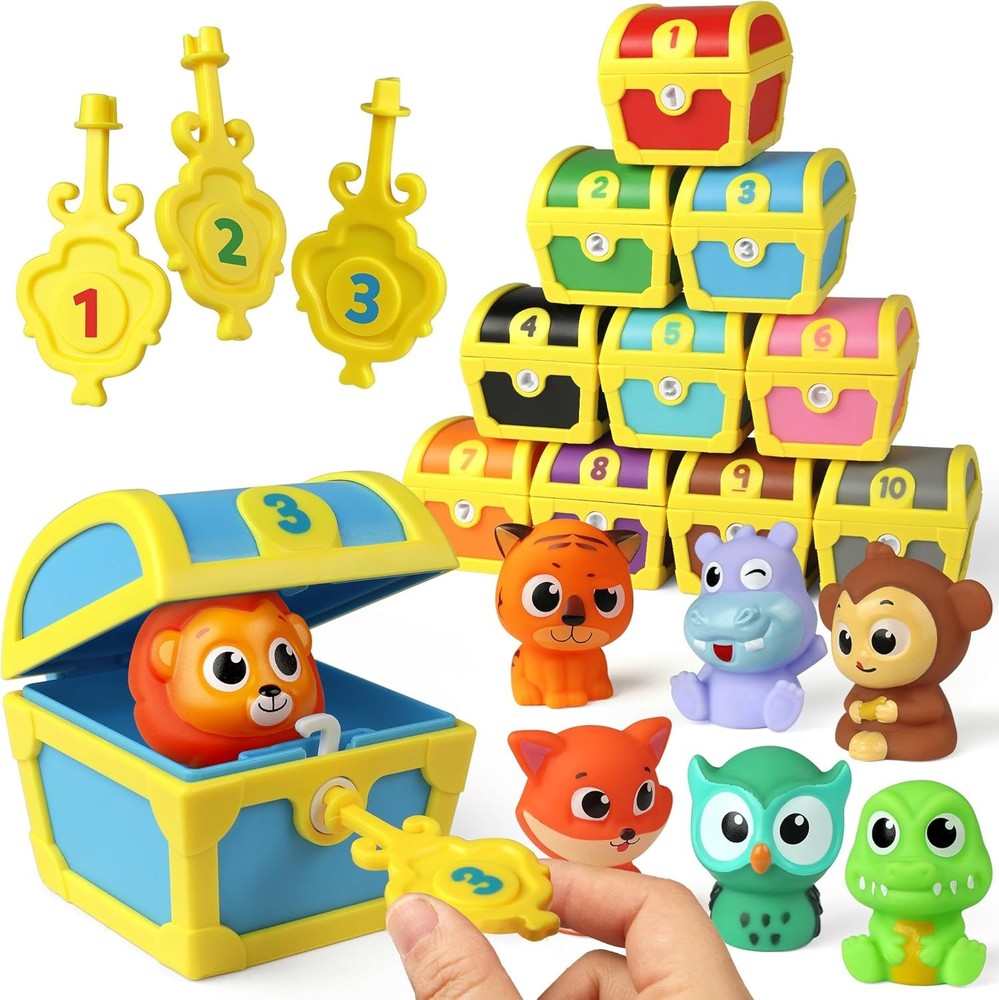 Fine Motor Skill Toys for Toddlers, 10pcs Surprise Animals Finger Puppets