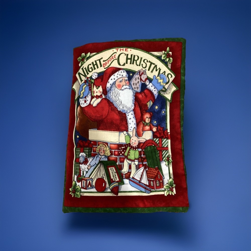 “The Night Before Christmas”Children’s Cloth Christmas Book Handmade Craft Santa