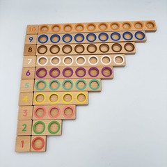 Lovevery Montessori Math Bars & Number Tiles Counters Wooden Toy – Missing 1 pc