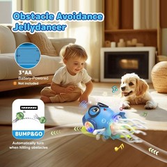 Zonopy Baby Toy Jellydancer, Crawling Jellydancer Tummy 7.8 inches, Purple