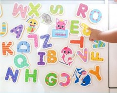 Pinkfong Baby Shark Family Alphabet Eva Soft Sticker 30pcs Bath Play Set Baby