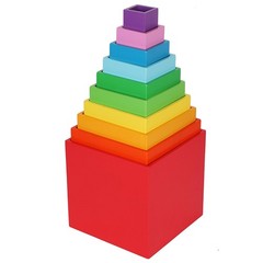 TOWO Wooden Stacking Boxes Rainbow Colours-Nesting and Sorting Cups Blocks fo…