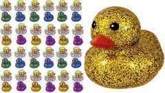 Ja-Ru Glitter Rubber Ducks Metallic Colors 3 24 Unit Assorted Fidget Toy For
