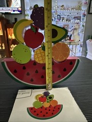 Educational 3D 8 Piece Wood Fruit Balancing Stacking Block Puzzle/Game