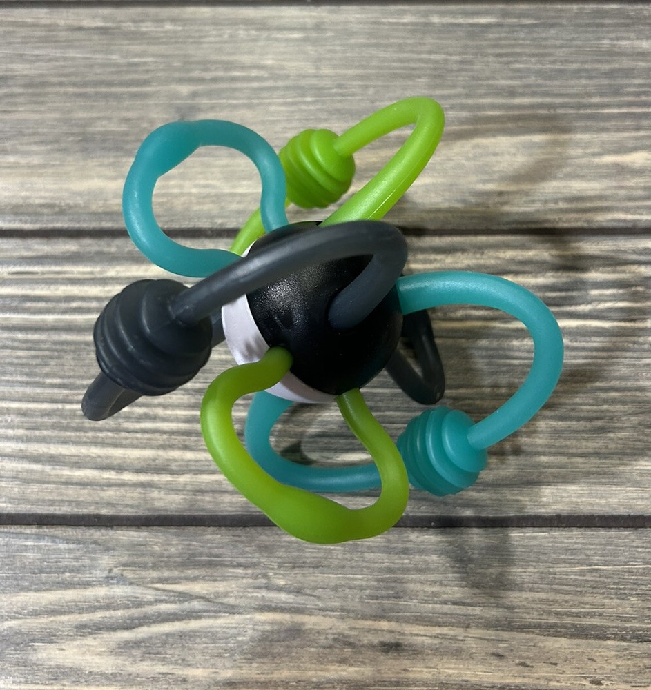 Infantino Bend And Teethe Baby Rattle Toy Blue Green White Black