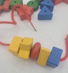 Wooden Lacing Blocks Set, Math Manipulatives, Early Learning, 30 Pieces