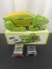 Dinosaur Track Toy Car Set Boys Age 3-6Y Tyrannosaurus Rex w/ 10 Diecast Cars