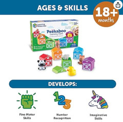 Learning Resources Peekaboo Learning Farm – 10 Pieces, Ages 18+ Months Toddler