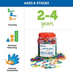 Learning Resources Link N Learn Links – 500 Pieces, Ages 3+, Preschool