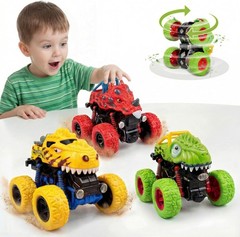 3 Pack Dinosaur Monster Truck Toys, Dinosaur Toys for 2 3 4 5 6Year Old Boys,Pus