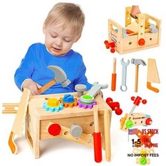 Wooden Tool Set for Kids 2 3 4 5 Year Old, 29Pcs Educational STEM Toys Toddler