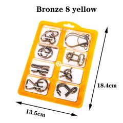 8Pcs/Set Metal Puzzle Wire IQ Mind Brain Teaser Adult Interactive Game Magic Toy