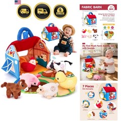 Baby Toys 6-12 – Surprise Barn with Stuffed Farm Animals with Real Sounds – …